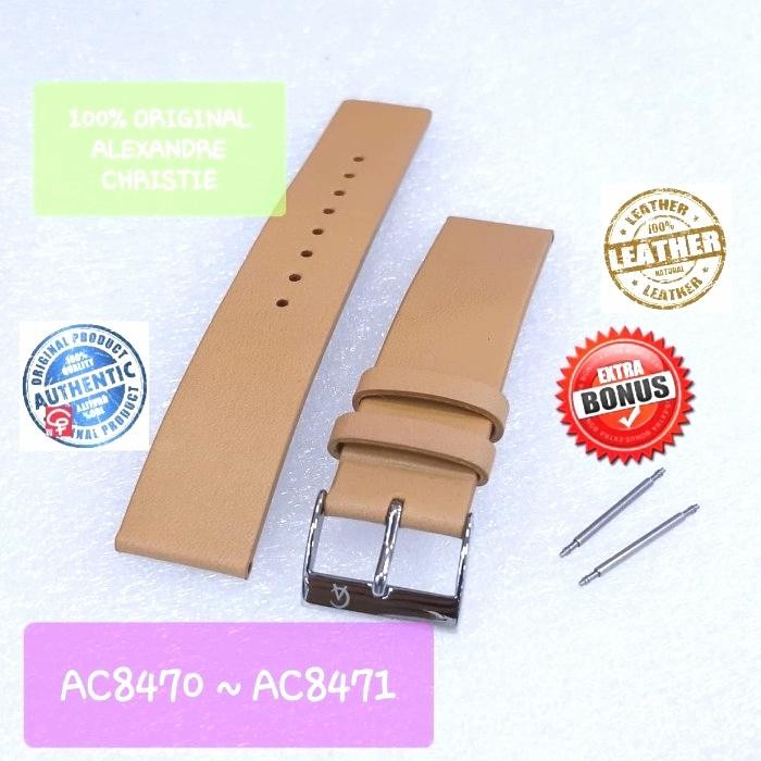 STRAP TALI JAM ALEXANDRE CHRISTIE ORIGINAL AC8470 AC8471 KULIT ASLI
