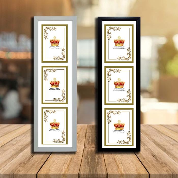 S5KT Bingkai/Figura Foto Ukuran 5R 3In 1 (Susun) Minimalis Hitam/Putih