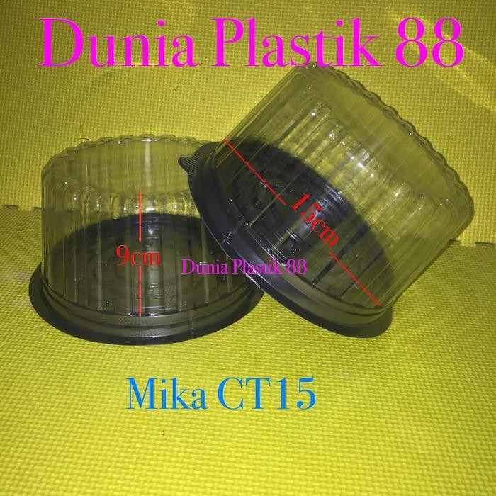 JT isi 10PC MIKA CT15 box plastik tempat kue cake tray bolu tart tumpeng kecil mini tumini bulat