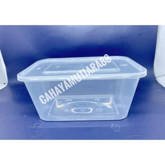JT Thinwall /Kotak Makan Persegi Panjang/ Box Mika 1000 ml DM