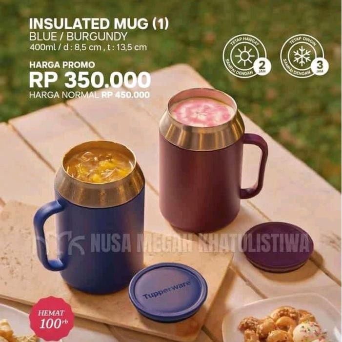 

Promo Terlaris Tupperware insulated mug 400ml 1pcs Merah Ungu Biru Ready