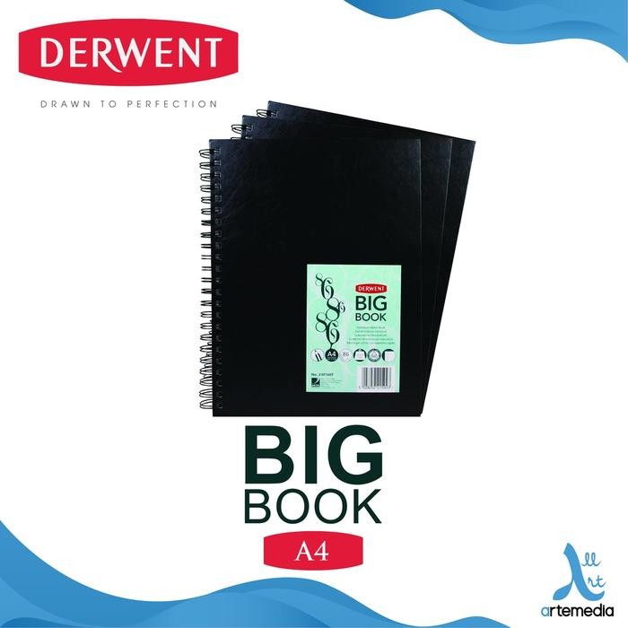 

tersedia derwent big book a4 hardcover wire bound spiral sketchbook - buku sketsa profesional