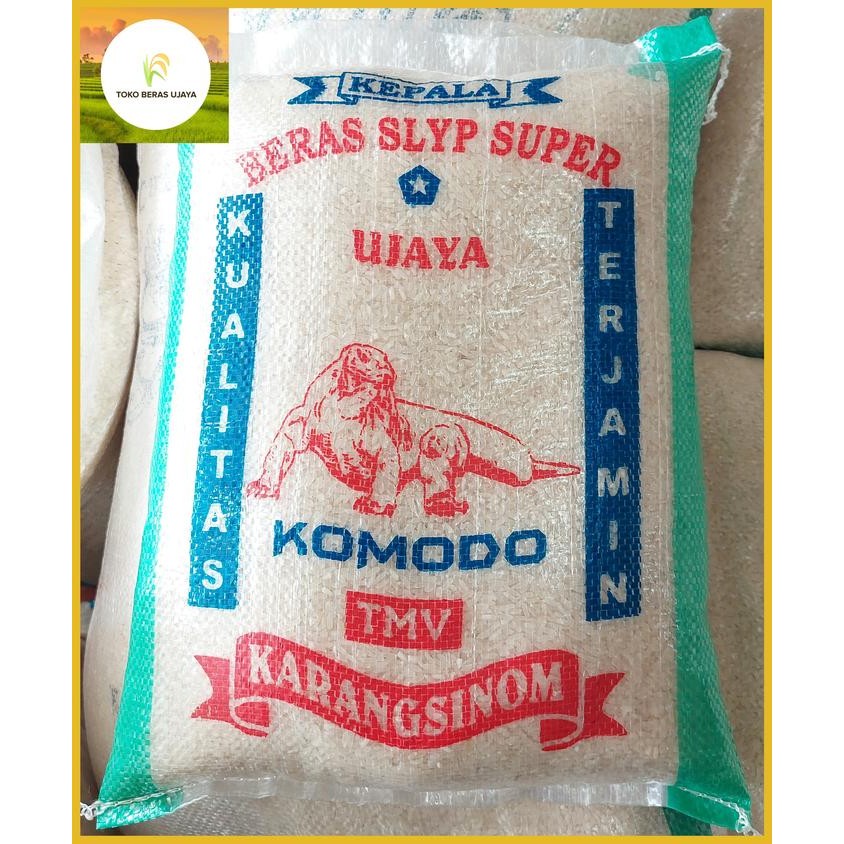 

New Beras Komodo Slyp Super Kepala 5kg - Nasi Pulen Wangi Tanpa Pemutih, Tanpa Pewangi Buatan,