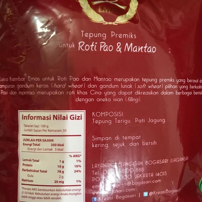 

Barang Terlaris Tepung Cakra Kembar Emas Roti Pao & Mantao 5kg - Gosend / Grab Only!!! Ready