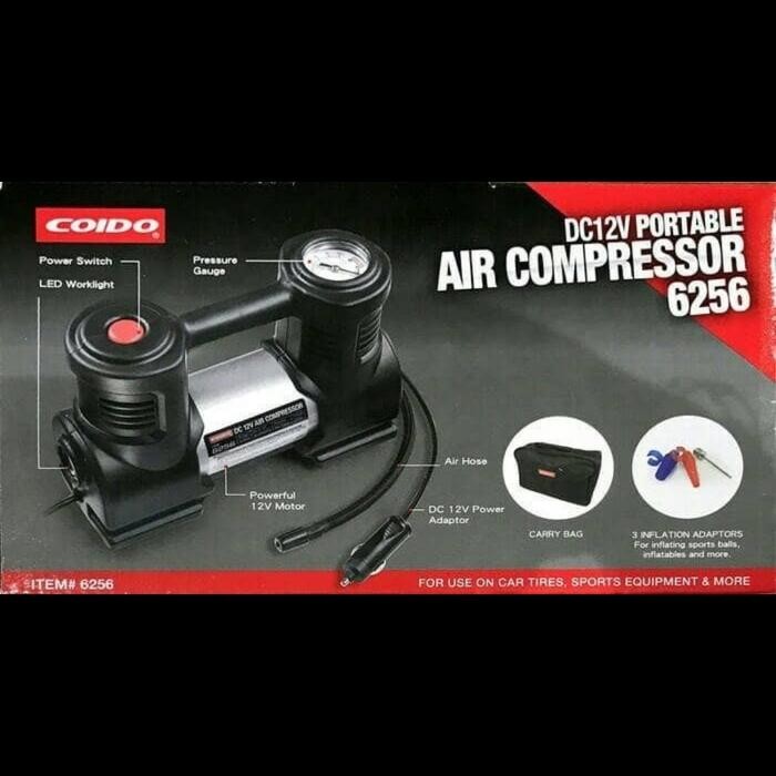 POMPA BAN MOBIL PORTABLE COIDO SUPER INFLATOR WITH LIGHT 100PSI 6256