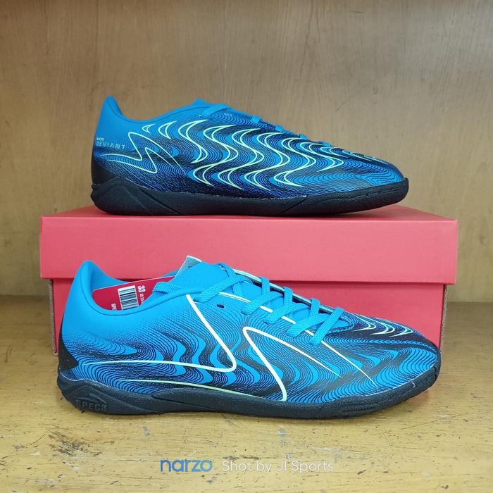ORIGINAL Sepatu Spatu Futsal Putsal Anak SPECS Spec Spek Reacto Deviant Jr Junior Hitam Biru