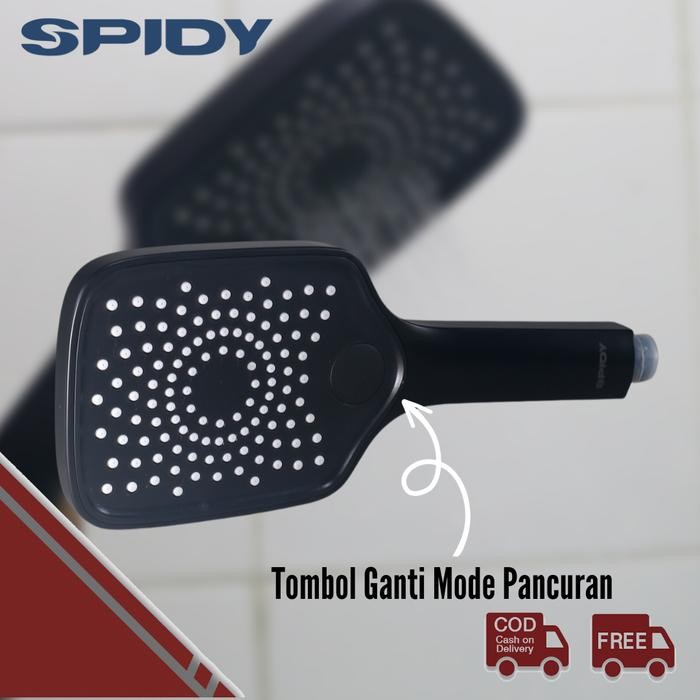 Toto Sanitaary - Ssh006 Kepala Shower Mandi Shower Head Hand Shower Kotak 3 Mode Hitam Black Air