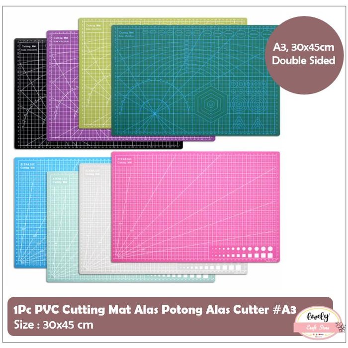 

ID LOVELYCRAFTSTORE CUTTING MAT A3 A4 DOUBLE SIDE,CUTTING MAT A5 MINI MAT SINGLE SIDE, TEBAL 3MM,