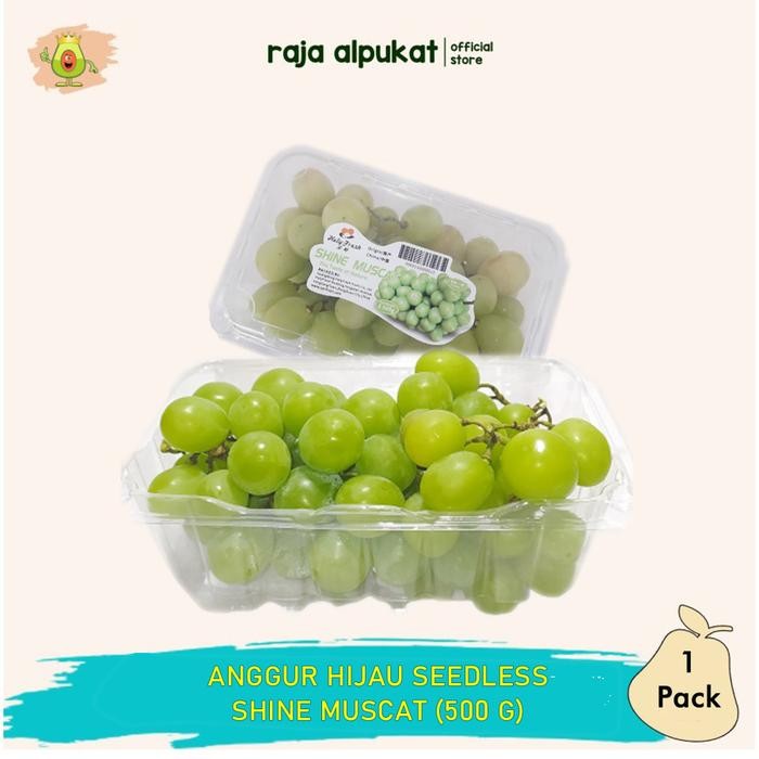 

ASLI Anggur Hijau Shine Muscat Seedless (1 Pack) READY STOCK