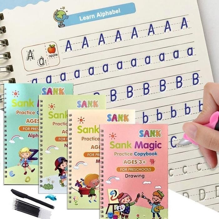 

ID SANK MAGIC BOOK BUKU AJAIB BELAJAR MENULIS ANAK 1 SET 4 BUKU + PULPEN