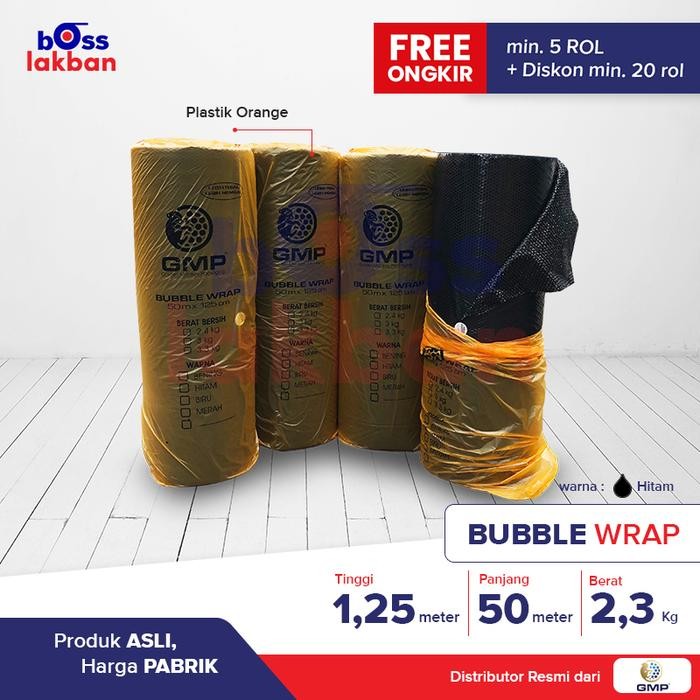 

ID BUBBLE WRAP HITAM / BLACK EKONOMIS GMP 125 CM X 50 METER X 2,4 KG