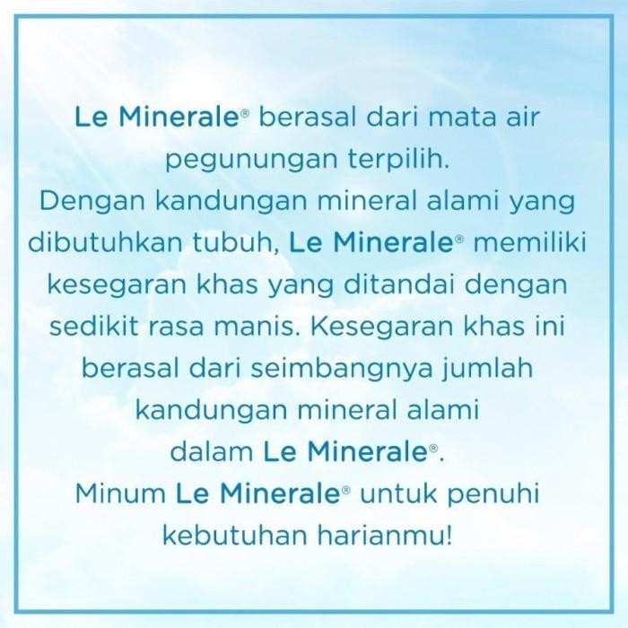 

AIR MINERAL LE MINERALE GALON + ISI 15 LITER (KHUSUS GOJEK/GRAB)