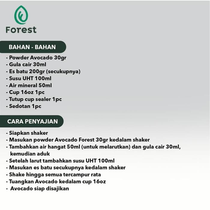 

BUBUK MINUMAN AVOCADO POWDER - FOREST BUBBLE DRINK