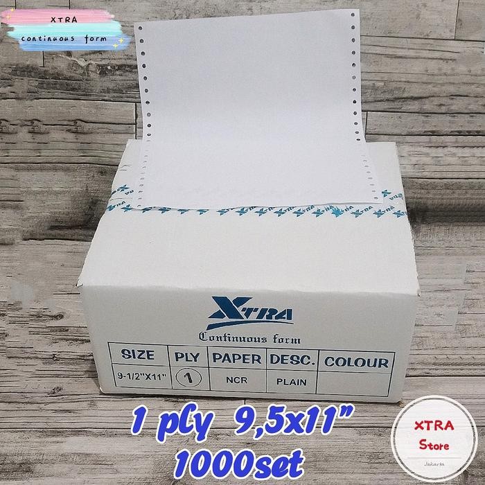 

Kertas Continuous Form 1Ply 9.5X11" 1000Set Full Page