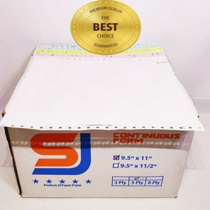 

Kertas Continuous Form 5 Ply 9 5X11/2 (Prs-Bagi2)