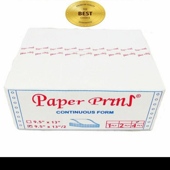 

Kertas Continuous Form 9.5X13/2. 4 Ply Paperpryns (Prs-Bagi2)
