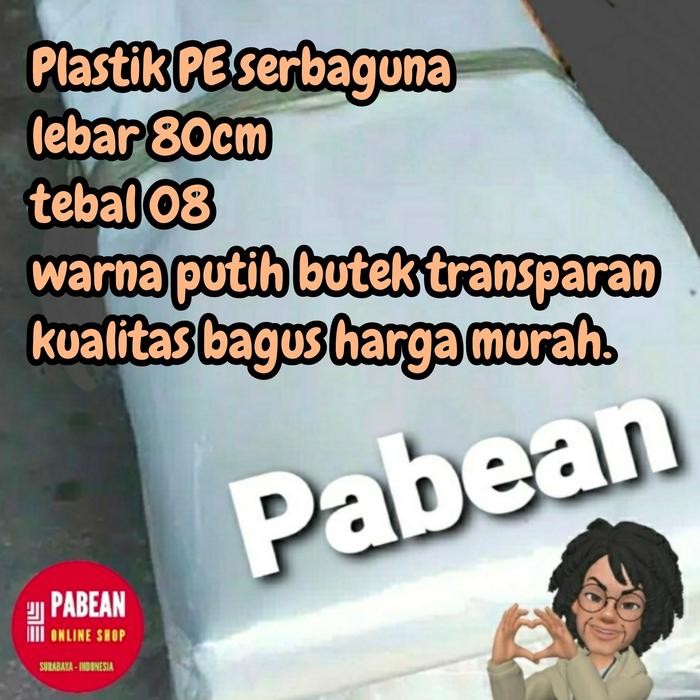 

Plastik cor lebar 80cm tebal 80 jual Rol putih bening MURAH