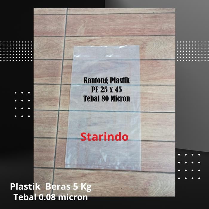 

Plastik beras 5 kg polos plastik bening ukuran 25x45 cm bahan pe murni MINIMAL ORDER 5