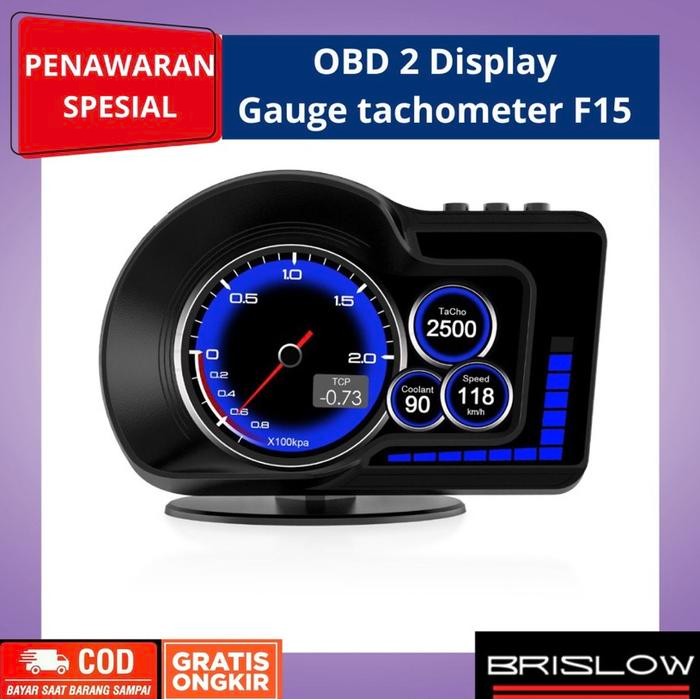 Tachometer Speedometer Mobil Digital Hud Obd2 Smart Obd Gauge F15 Di