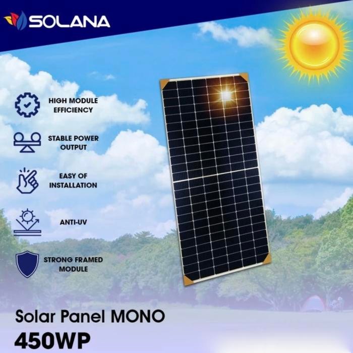 SOLANA SOLAR PANEL MONO 450WP PV MODUL SOLAR CELL 450 WP MONO SILVER