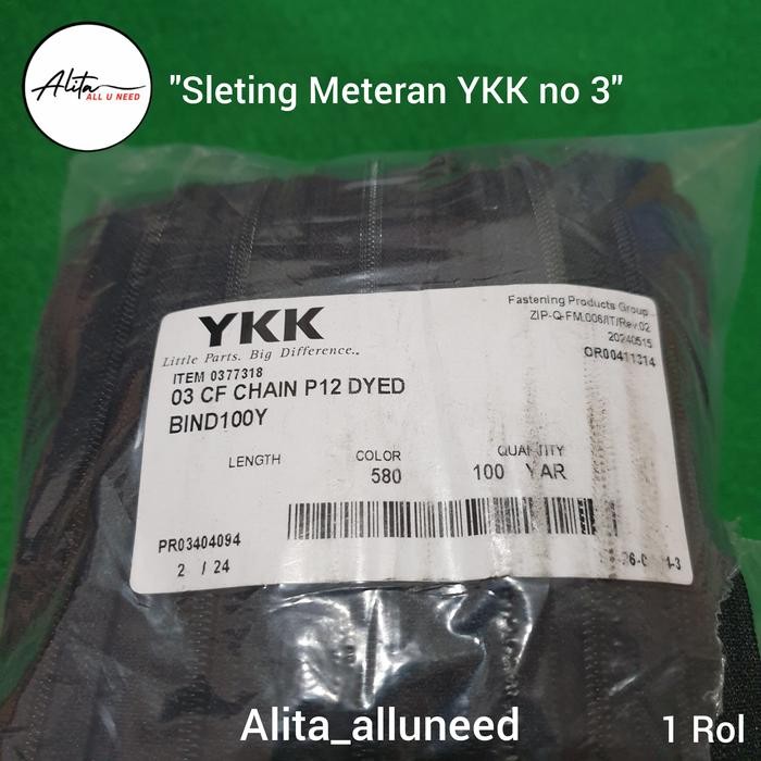 Resleting Meteran YKK no 3/ Sleting meteran YKK