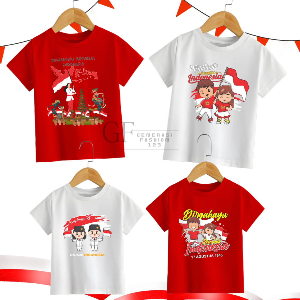Bj Atsan Baju Atasan Anak Merdeka Kaos Baju Ksos Anak Unsex Casual Hut Ri Kaus Merput Model Terbaru 