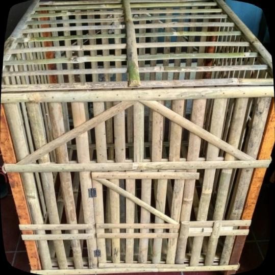 kandang ayam bambu lipat 70x70x70 - kandang ayam bambu