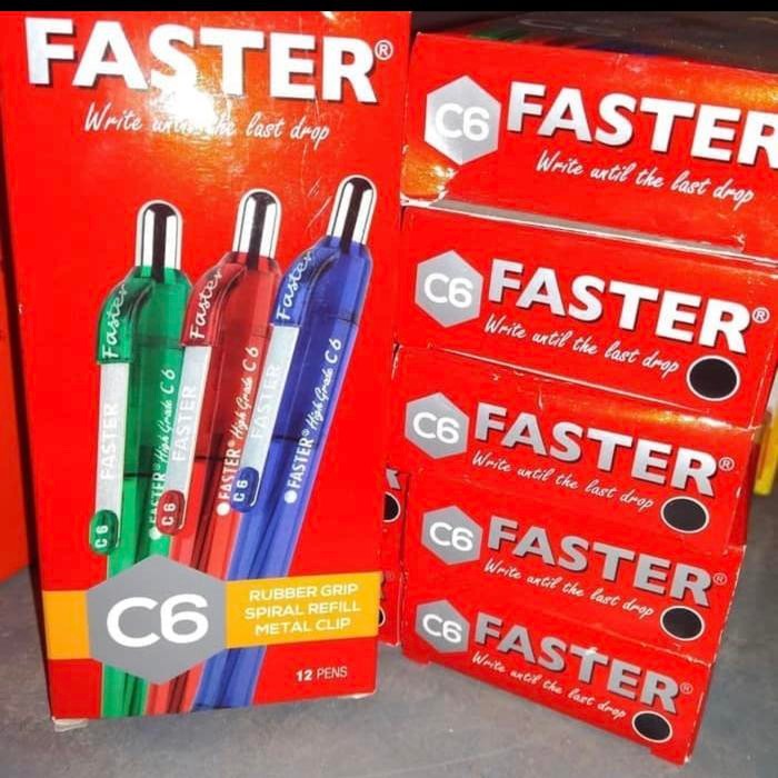 

ID BOLPEN FASTER C6 / 1 PACK/12 PCS/WARNA HITAM