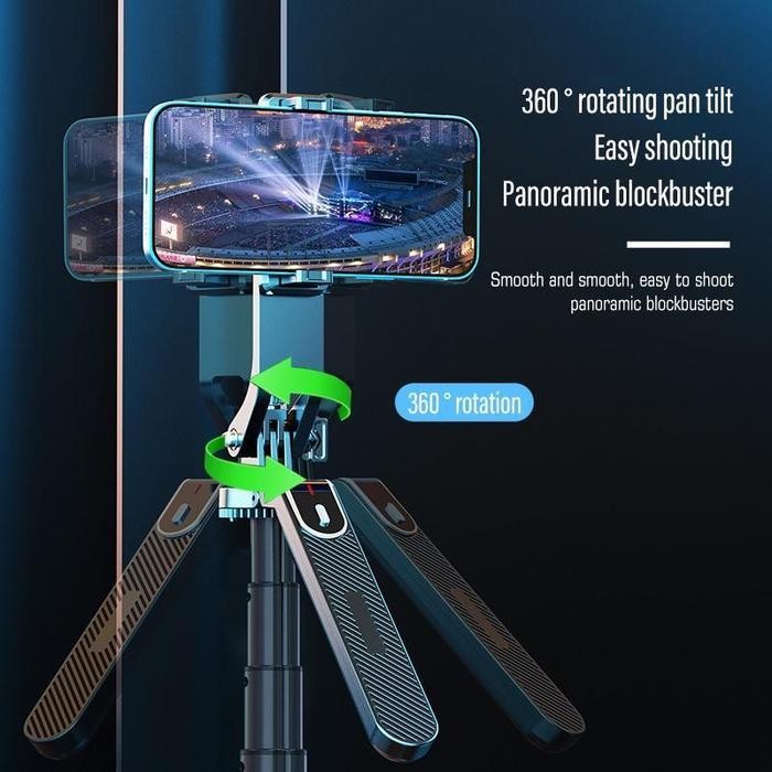 Tongsis Tripod Bluetooth Remote Selfie Stick Tripod Hp Kamera / P185 Tongsis Tripod Lampu Led Gimbal