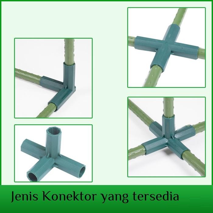 Konektor Rangka Rumah Kaca Konektor Cross 4 Arah Ajir 11Mm Green House