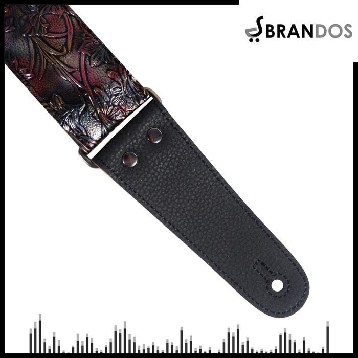 Produk Baru Strap Gitar Kulit Motif Bunga Bonus Pick Sk-93