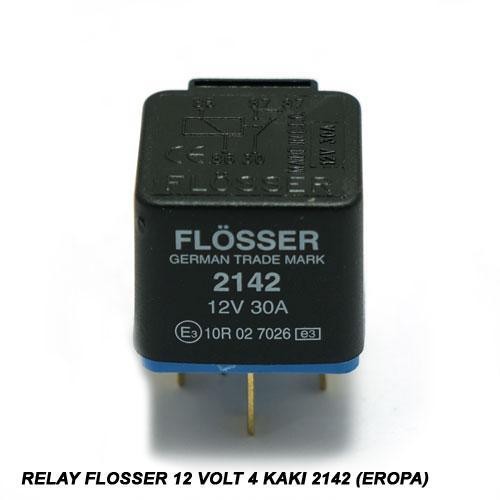 RELAY FLOSSER 12 VOLT 20/30 AMPERE 4 KAKI 2142 EROPA
