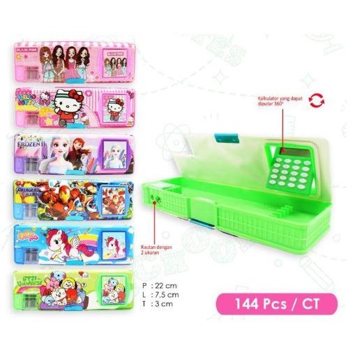 

New TEMPAT PENSIL MAGNET KALKULATOR + SERUTAN - KOTAK PENSIL ANAK - PENCIL CASE KARAKTER MURAH