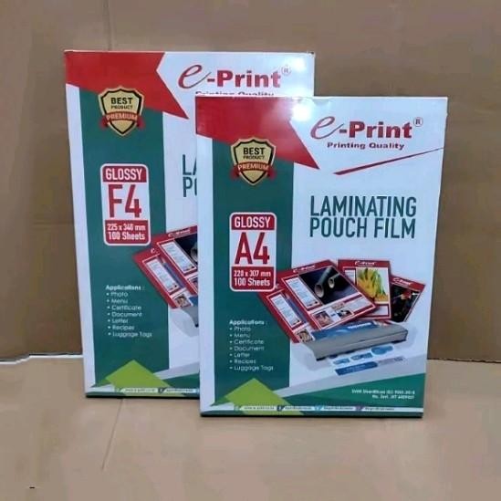 

New 20 Lembar Plastik Laminating A4/F4 100 Micron Eprint Glossy