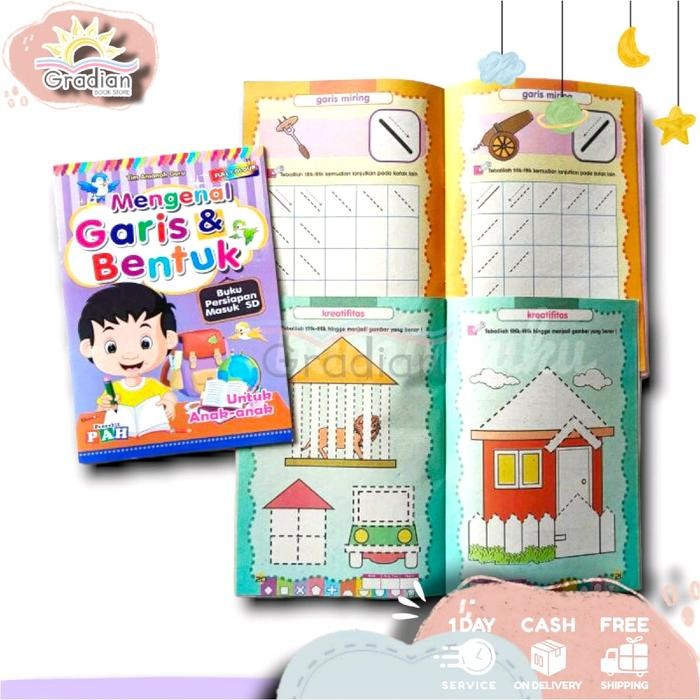 

New Buku Aktivitas Anak Belajar Mengenal Menebali Menulis Garis dan Bentuk TK PAUD