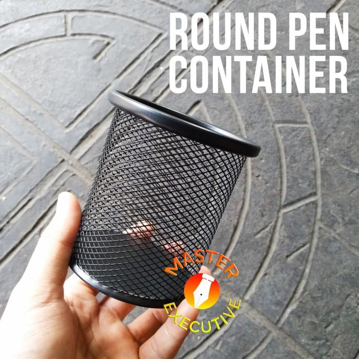 

New Round Pen Container Black - Tempat Pensil Kantor / Tisu Bundar Hitam