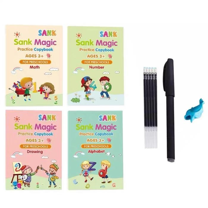 

New COD Buku belajar menulis / sand Magic Book /Buku Anak belajar Board Pen Plastik Pulpen White