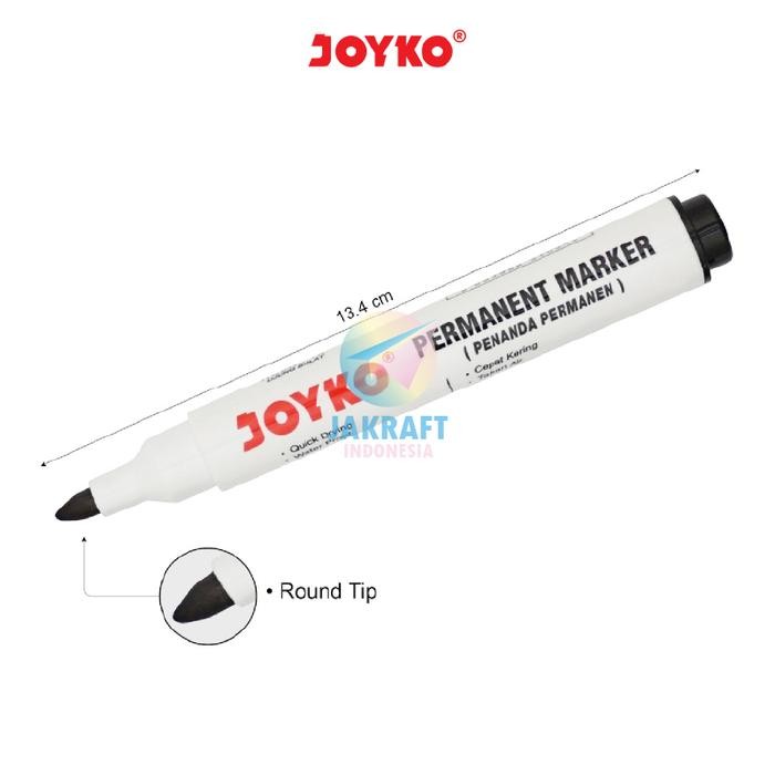 

New (12 Pcs) GROSIR Spidol Permanen Tidak Bisa Dihapus JOYKO PM-17 Hitam Black / PM-18 Biru Blue /