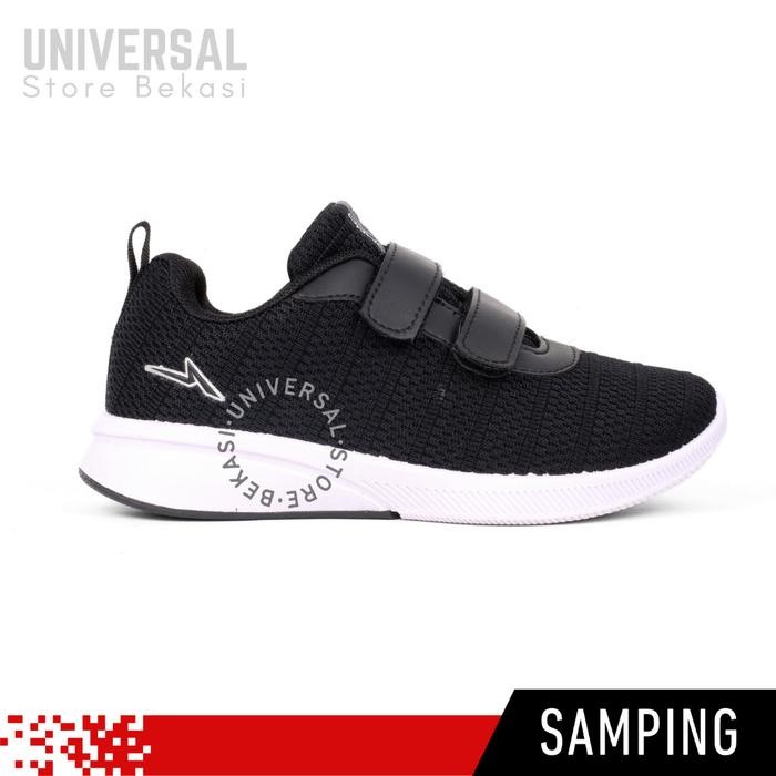 Sepatu Sekolah Anak Perempuan Balita Paud Tk Sd Kelas 1 Ando Saga Hitam Putih Size 29-32 Empuk Kaki