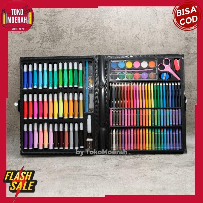 

Crayon Set Murah 150 Pcs Krayon Lengkap Pensil Warna Cat Air Melukis