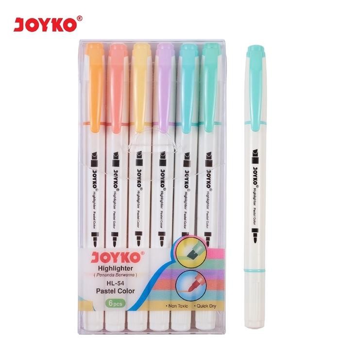 

New Highlighter Penanda Joyko HL-54 1 Set 6 Pcs 6 Warna