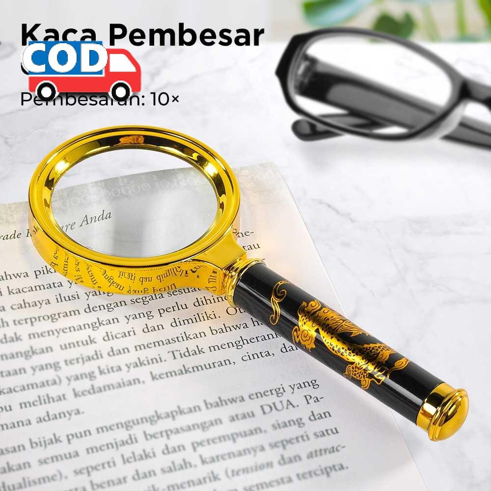 

Kaca Pembesar 10X Desain Naga Estetis Alat Bantu Baca Buku Koran Detail Kecil Perhiasan Koleksi