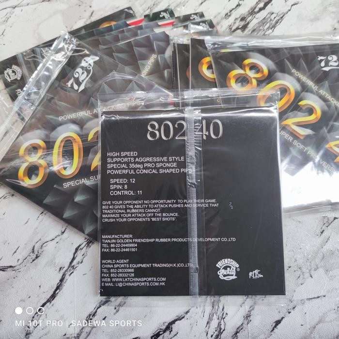 Friendship 729 802-40 Karet Bet Pingpong Tenis Meja Bintik Serang