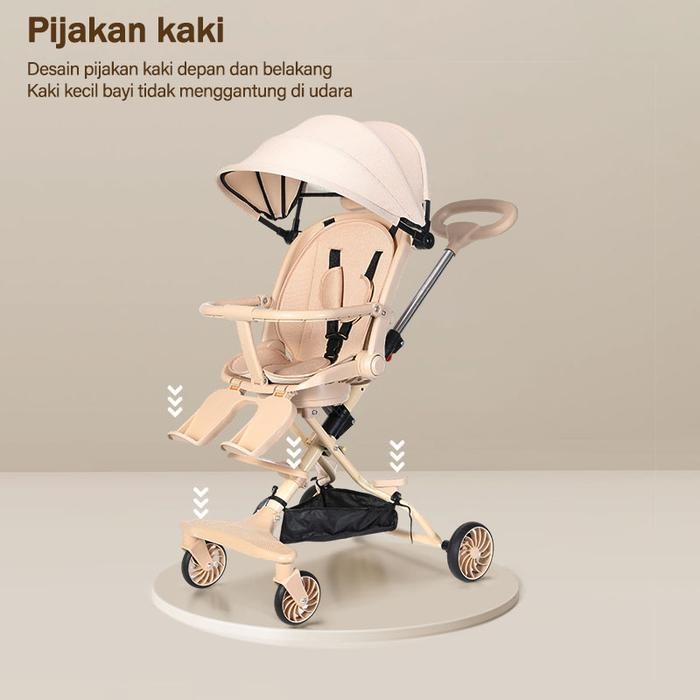 Topborn Stroller Kereta Bayi Lightweight Foldable Two-way Bisa duduk atau berbaring Kereta dorong