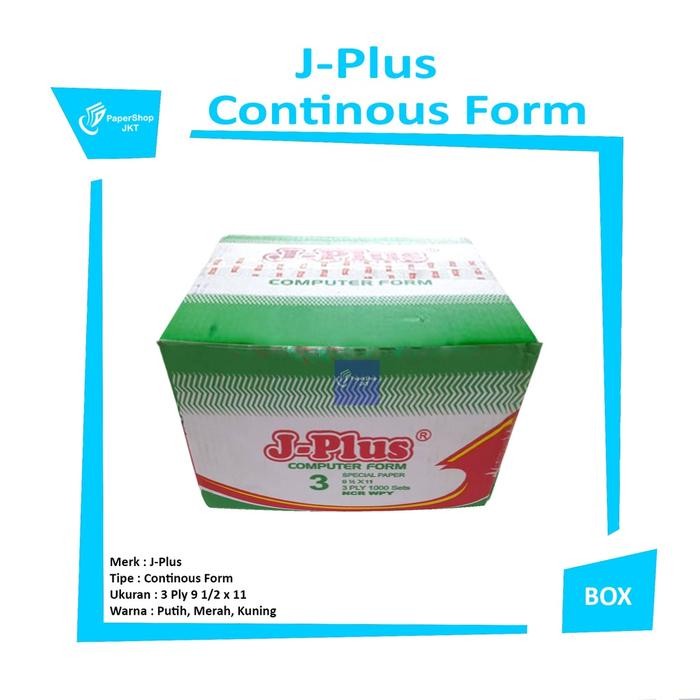 

SALE Jplus Continous Form 3 Ply 9 1/2 x 11 Ncr Kertas Komputer