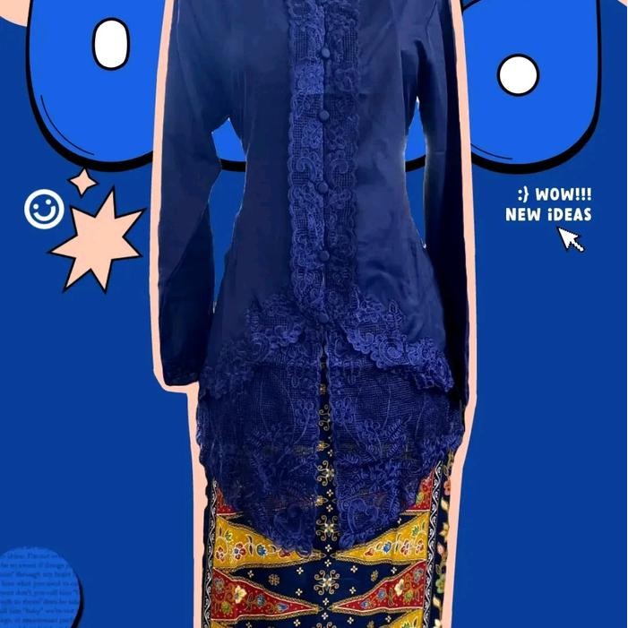 kebaya encim bordir polos lengan panjang/kebaya betawi/encim betawi/ pakaian tradisional modern