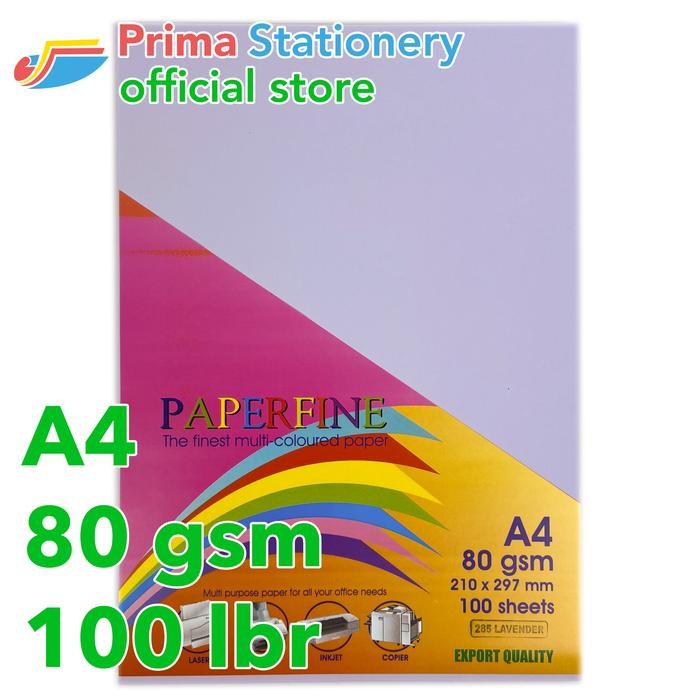 

BRG BARU Kertas HVS A4 Paperfine Isi 100 lbr Warna Lavender