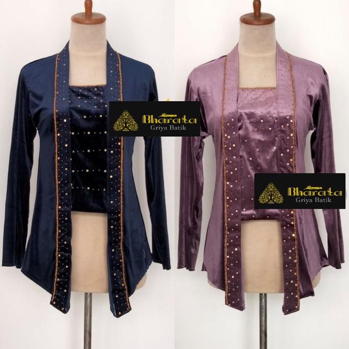 Baju Kebaya Wanita Kutubaru Bludru Lengan Panjang Jumbo Modern