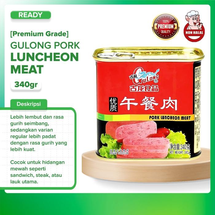 

Promo Gulong Pork Luncheon Meat Premium 340gr Daging Babi Kaleng Non Halal
