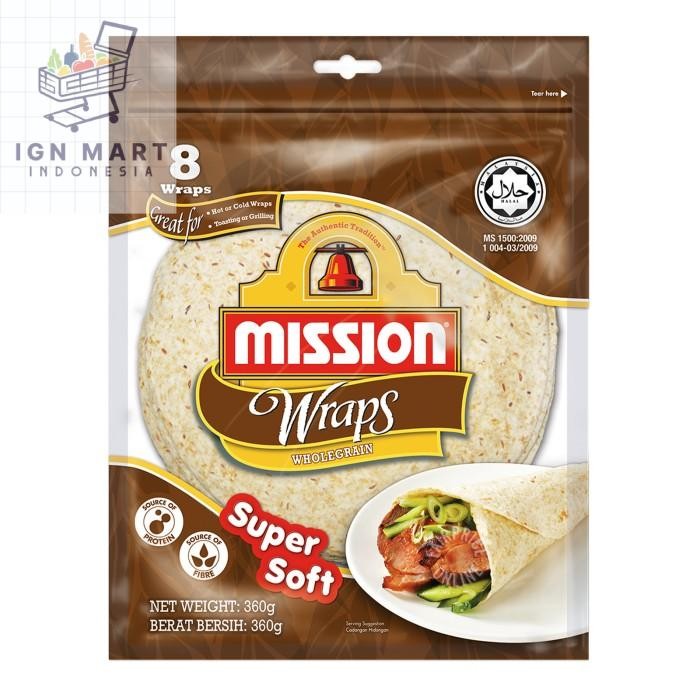 

Baru Mission Wraps Wholegrain Kulit Tortilla Kebab Gandum Super Soft
